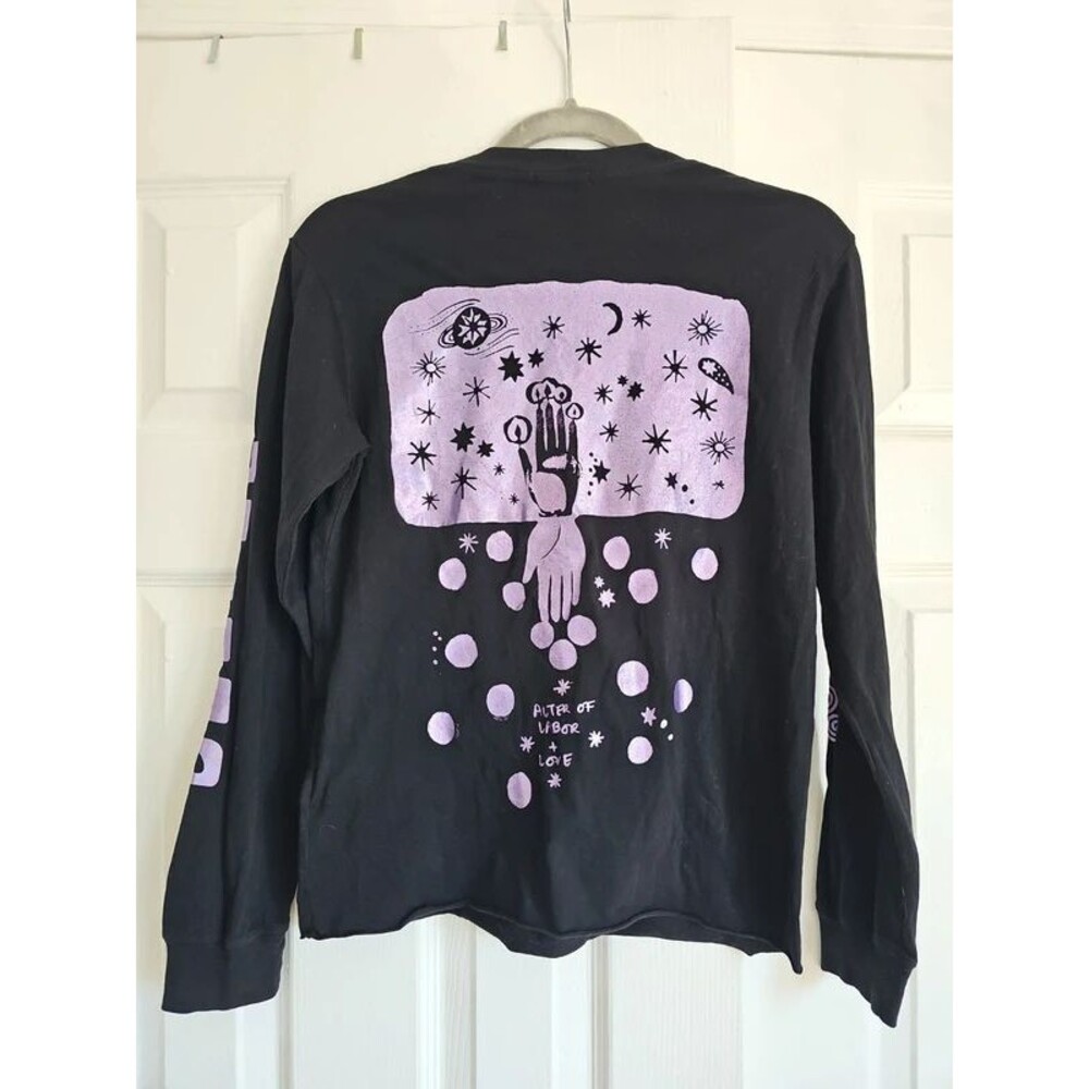 Mother Denim Boxy Goodie Goodie Long Sleeve Tee "Cosmic Download"